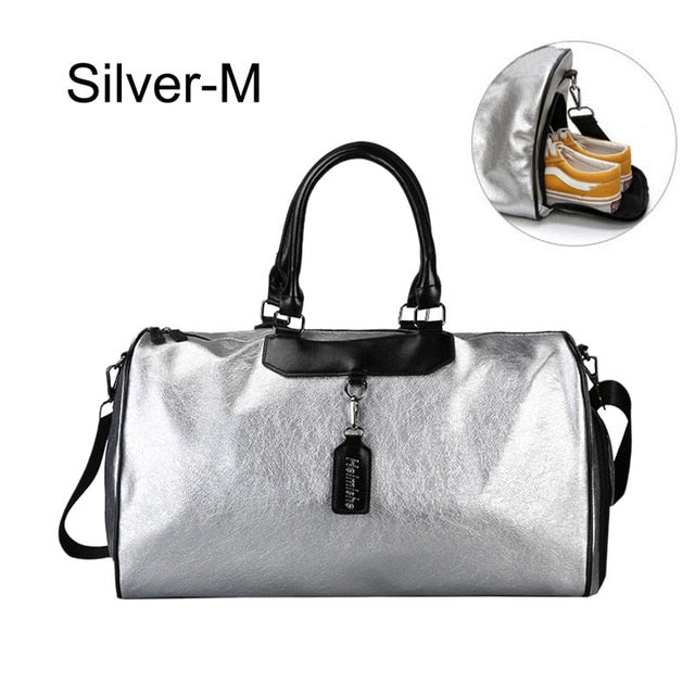 silver travel bag