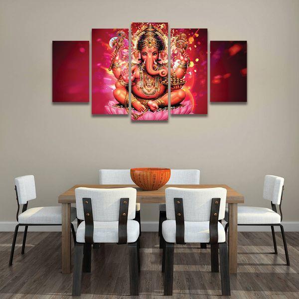 Pink Tibetan Lord Ganesha Canvas Wall Art Artpicky Inc