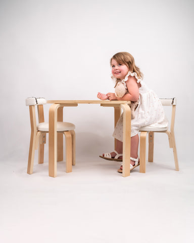 Monaco Kids Table and Chair Set in Leather