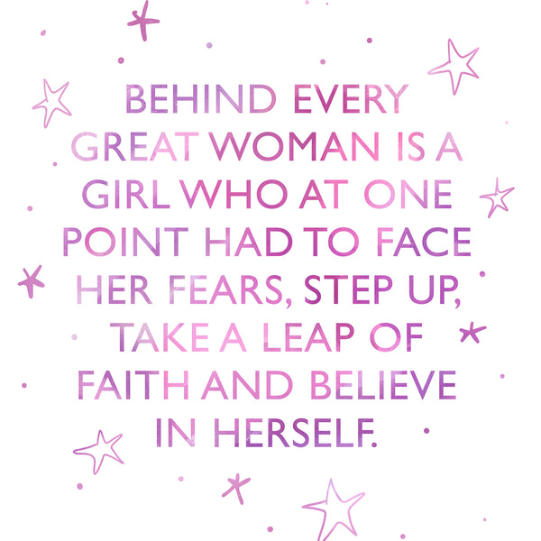 Behind every great woman, inspiring quote Rebecca Yates 