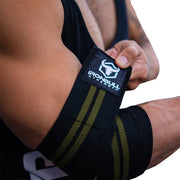 black-army-green elbow compression wraps