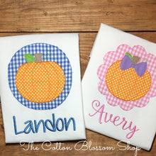 Load image into Gallery viewer, Matching Sibling Pumpkin and Gingham Shirt Set
