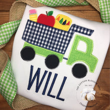 Load image into Gallery viewer, Boys Back to school dumptruck - appliqué shirt