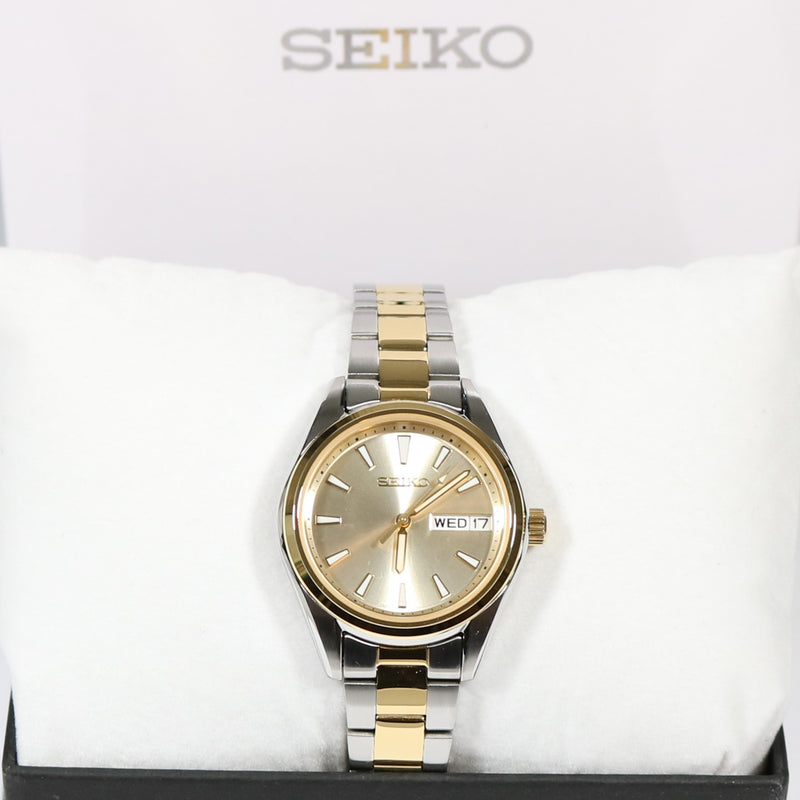Seiko Neo Classic Yellow Gold Two Tone Women's Dress Watch SUR354P1 –  Chronobuy