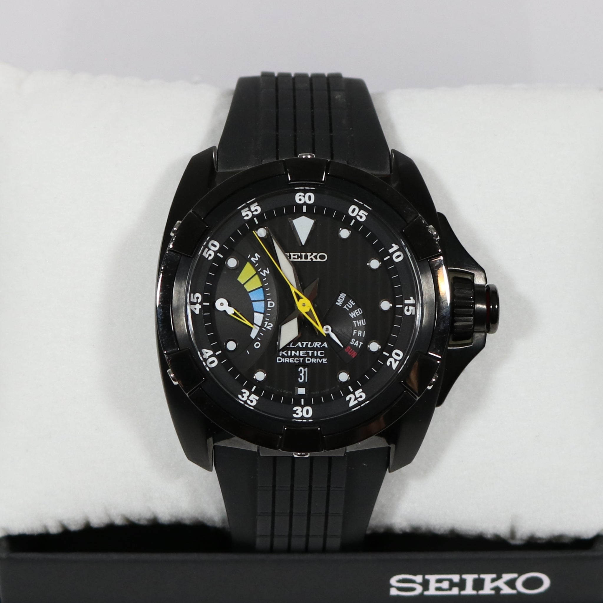 Seiko Velatura Kinetic Direct Drive Black Dial Men's Watch SRH013P1 –  Chronobuy