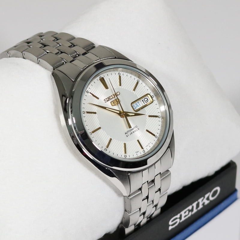 Seiko 5 Men's Automatic Silver Dial Stainless Steel Watch SNKL17K1 –  Chronobuy