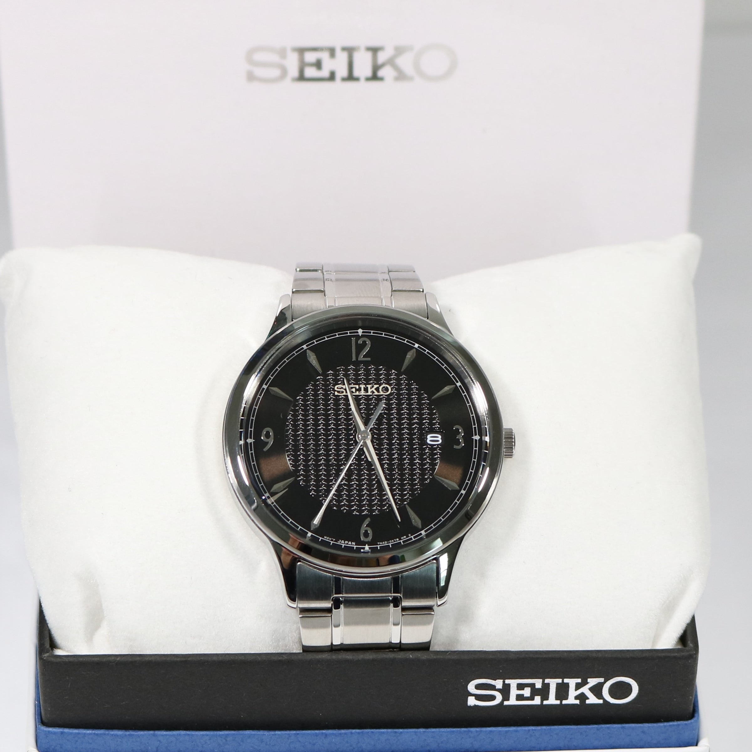 Seiko Classic Quartz Stainless Steel Black Dial Men's Watch SGEH81P1 –  Chronobuy