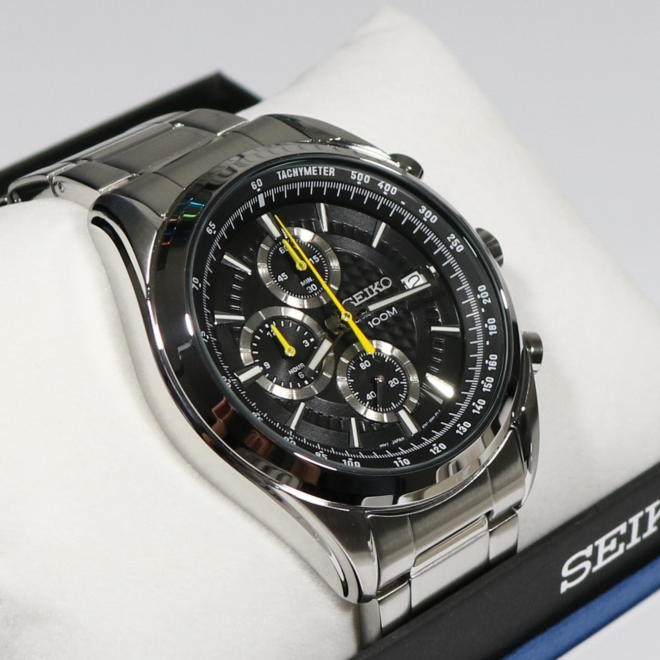 Seiko Quartz Black Dial Men's Chronograph Watch SSB175P1 – Chronobuy