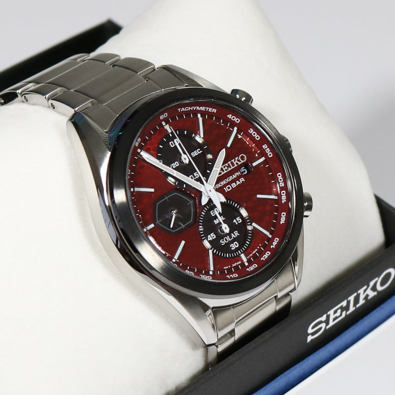 Seiko Prospex Solar Chronograph Red Dial Men's Watch SSC771P1 – Chronobuy