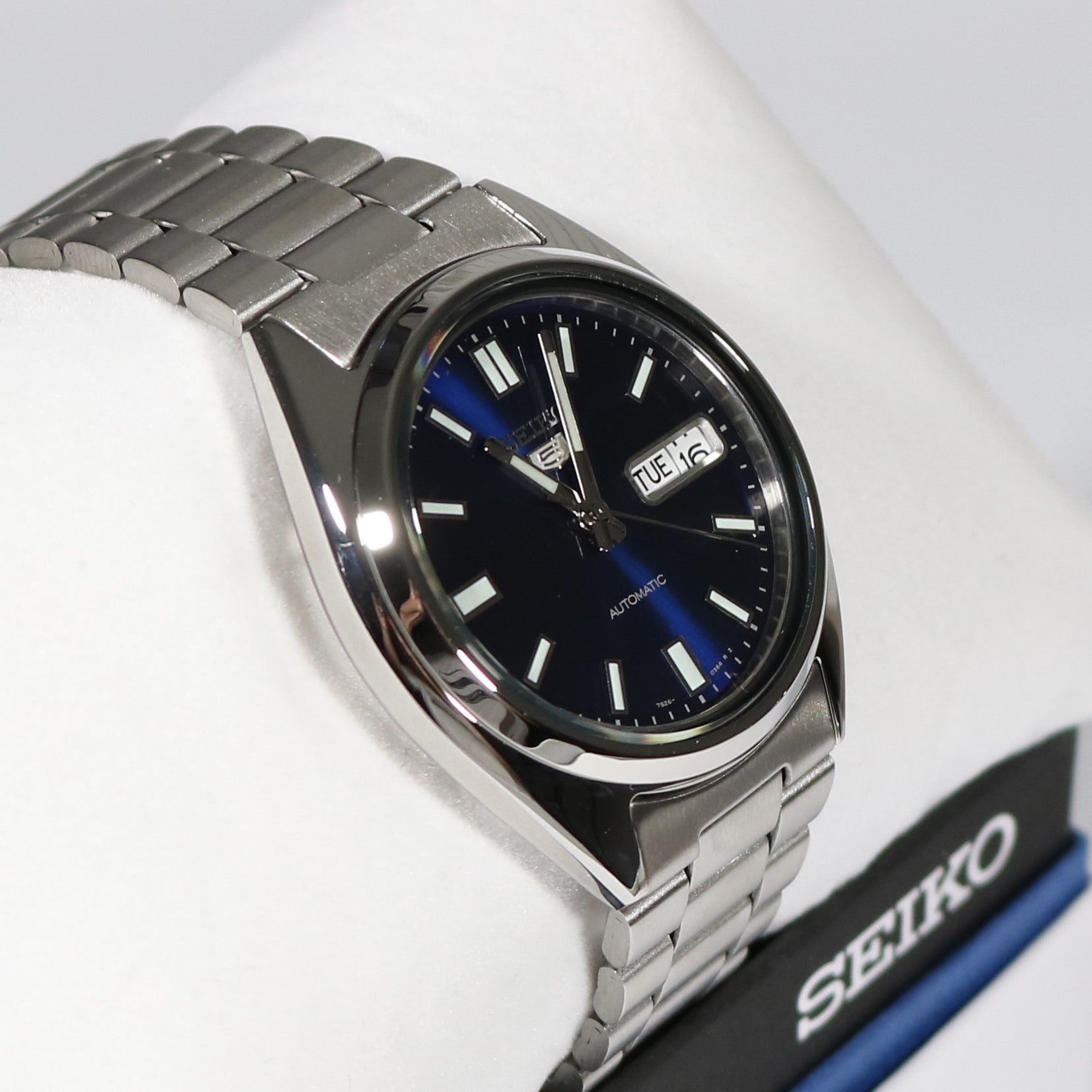 Seiko 5 Automatic Blue Dial Stainless Steel 21 Jewels Men's Watch SNXS –  Chronobuy