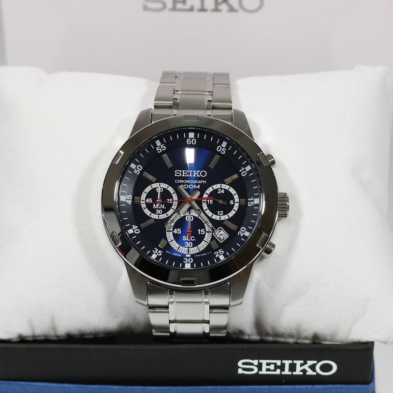 Seiko Neo Sports Blue Dial Chronograph Men' Watch SKS603P1 – Chronobuy