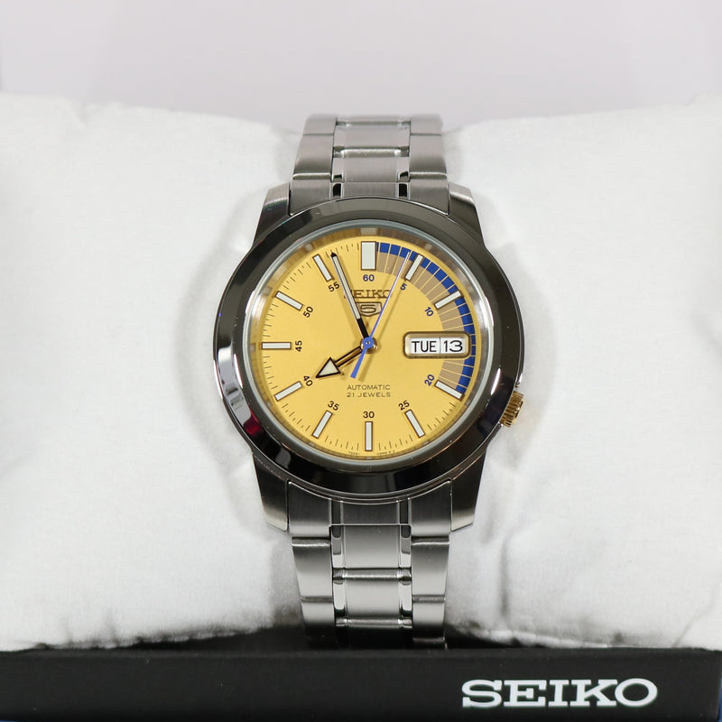 Seiko 5 Sports Yellow Dial Men's Automatic Watch SNKK29K1 – Chronobuy