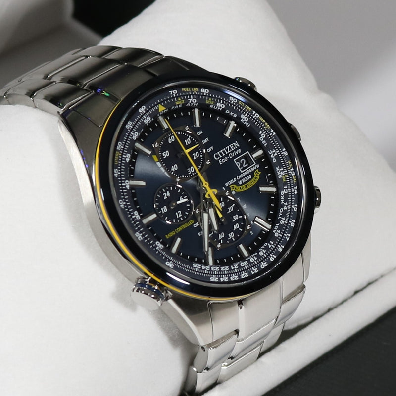 Citizen Eco- Drive Blue Angels Chronograph Stainless Steel Watch AT802 –  Chronobuy