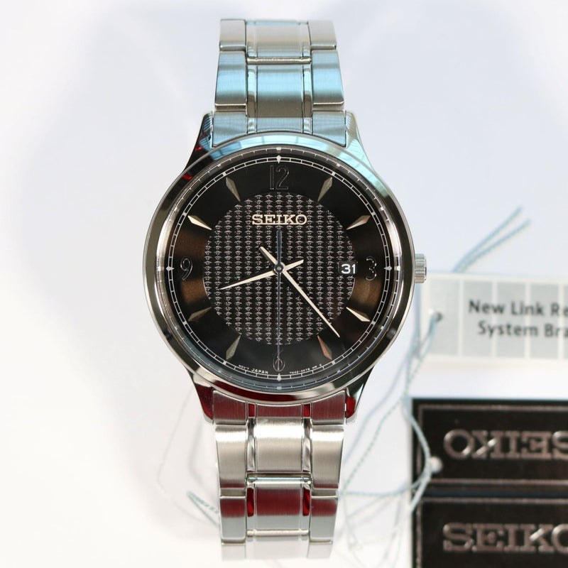 Seiko Classic Quartz Stainless Steel Black Dial Men's Watch SGEH81P1 –  Chronobuy