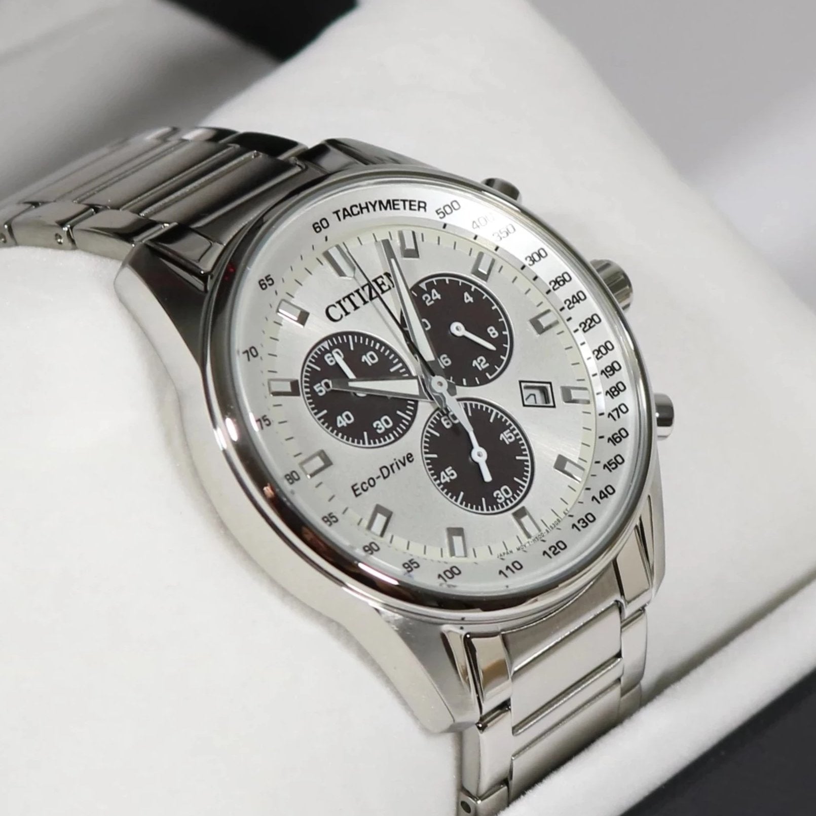Citizen Eco-Drive Chronograph White Dial Stainless Steel Men's Watch A ...