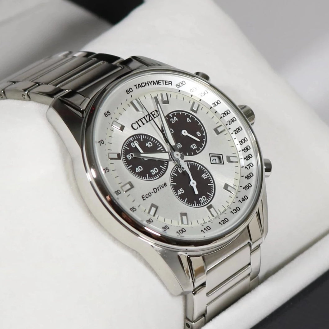 Citizen Eco Drive Chronograph White Dial Stainless Steel Men S Watch A