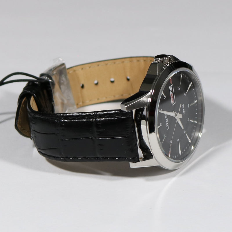 Citizen Men's Classic Quartz Black Dial Watch With Leather Strap BF201 –  Chronobuy