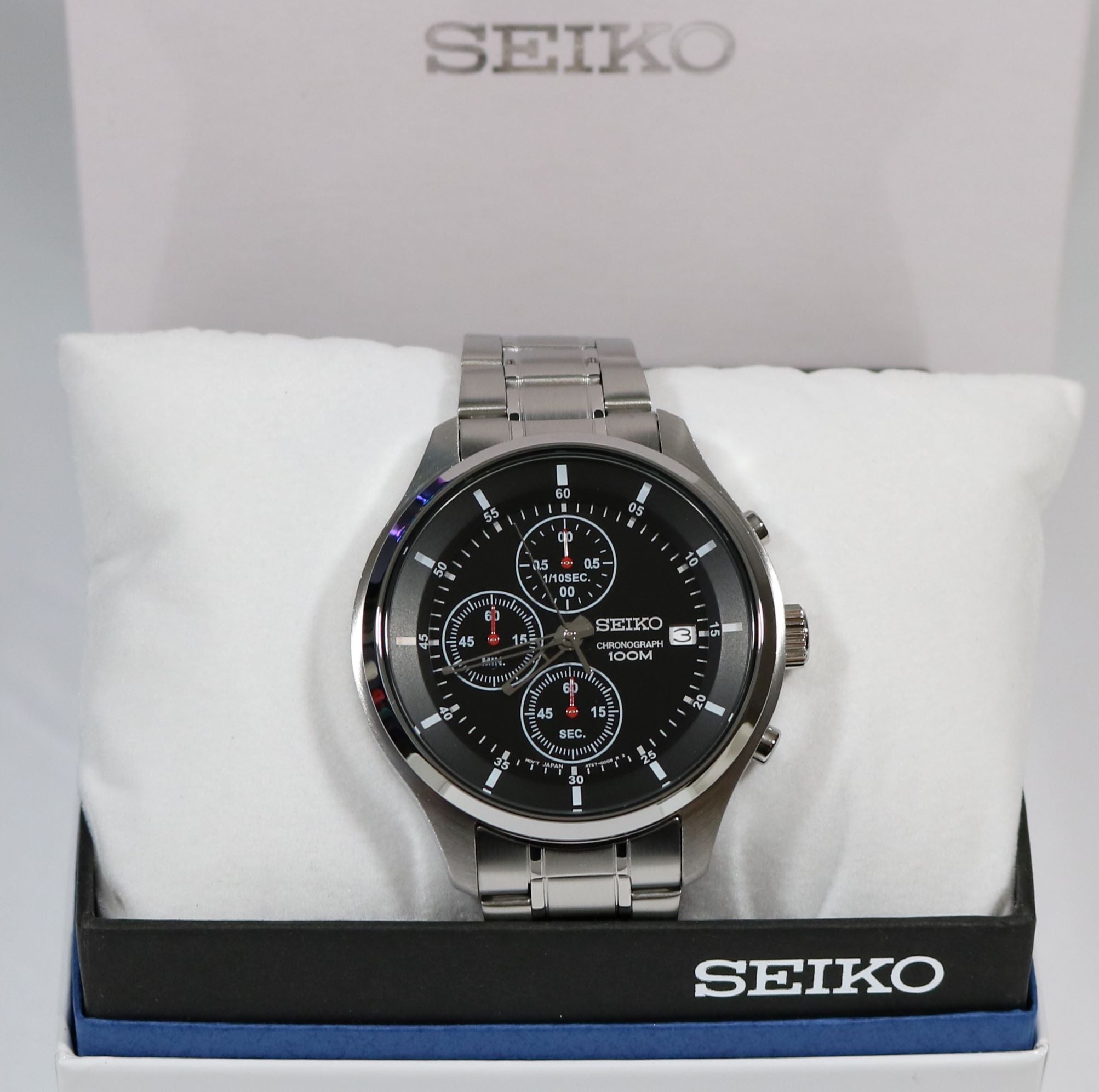 Seiko Stainless Steel Men's Quartz Neo Sports Chronograph Watch SKS539 –  Chronobuy