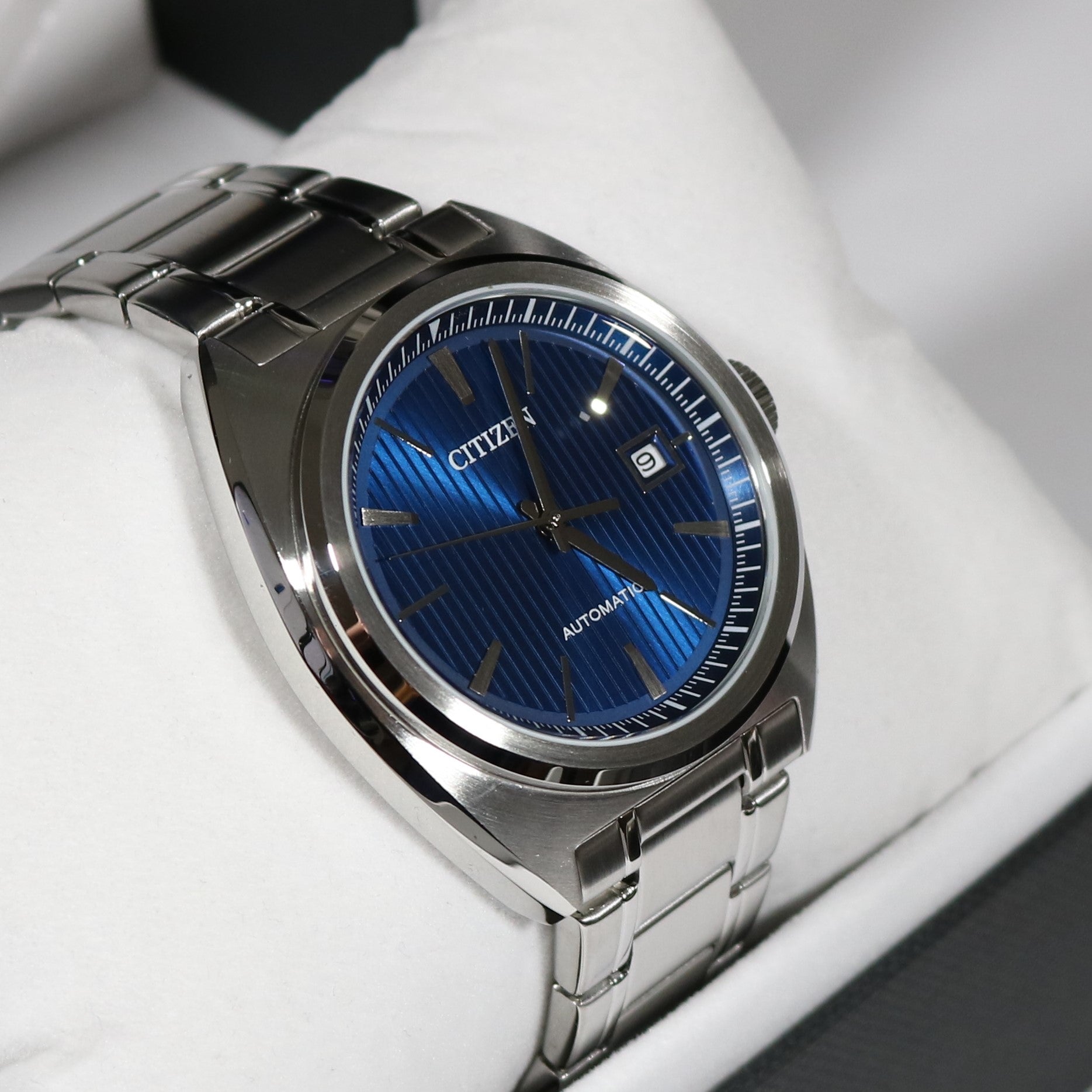 Citizen Men's Navy Blue Dial Vintage Style Stainless Steel Watch NJ010 –  Chronobuy