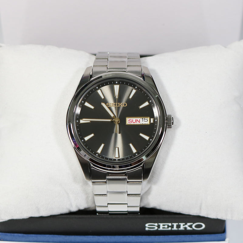 Seiko Quartz Grey Dial Stainless Steel Men's Watch SUR343P1 – Chronobuy