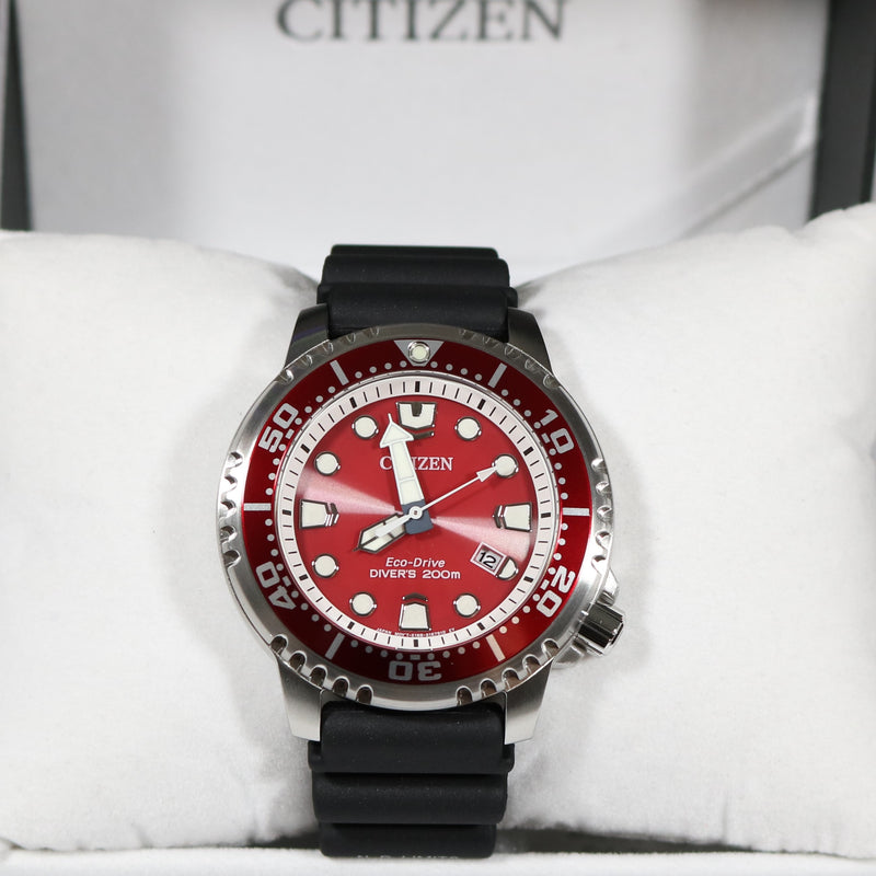 Citizen Eco-Drive Promaster Red Dial Sea Divers Watch BN0159-15X – Chronobuy