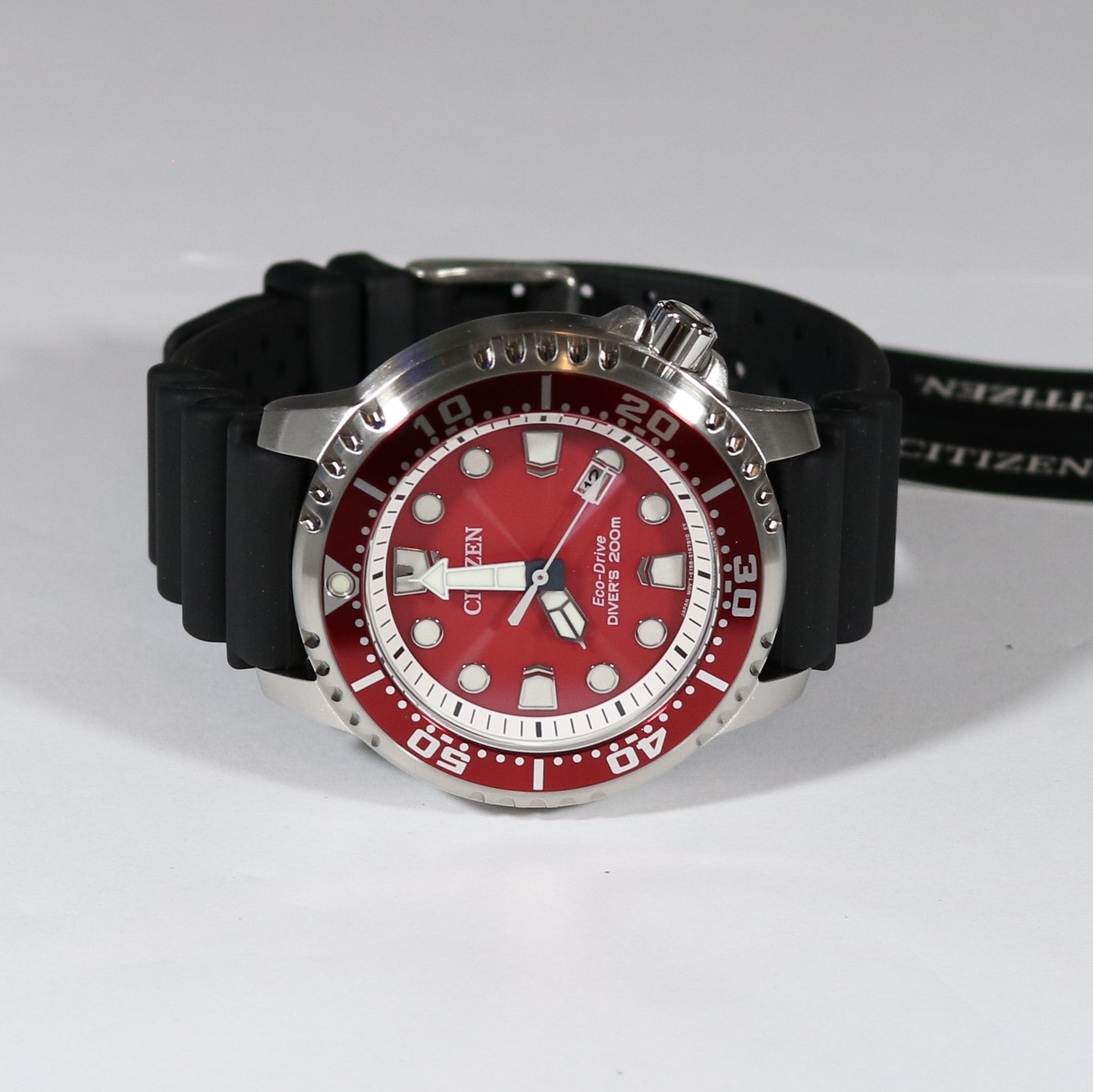 Citizen Eco-Drive Promaster Red Dial Sea Divers Watch BN0159-15X