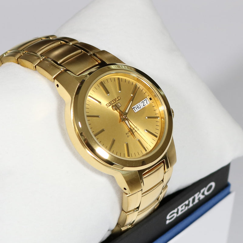 Seiko 5 Gold Automatic 21 Jewels Men's Stainless Steel Watch SNKA10K1 –  Chronobuy