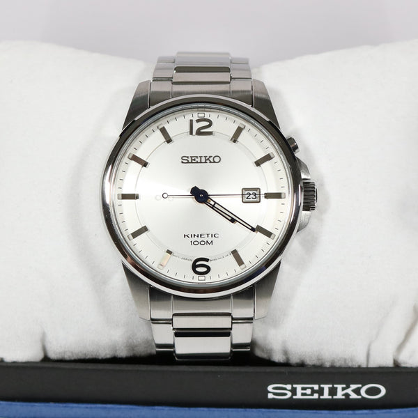 Seiko Men's Sport Kinetic White Dial Stainless Steel Watch SKA663P1 –  Chronobuy