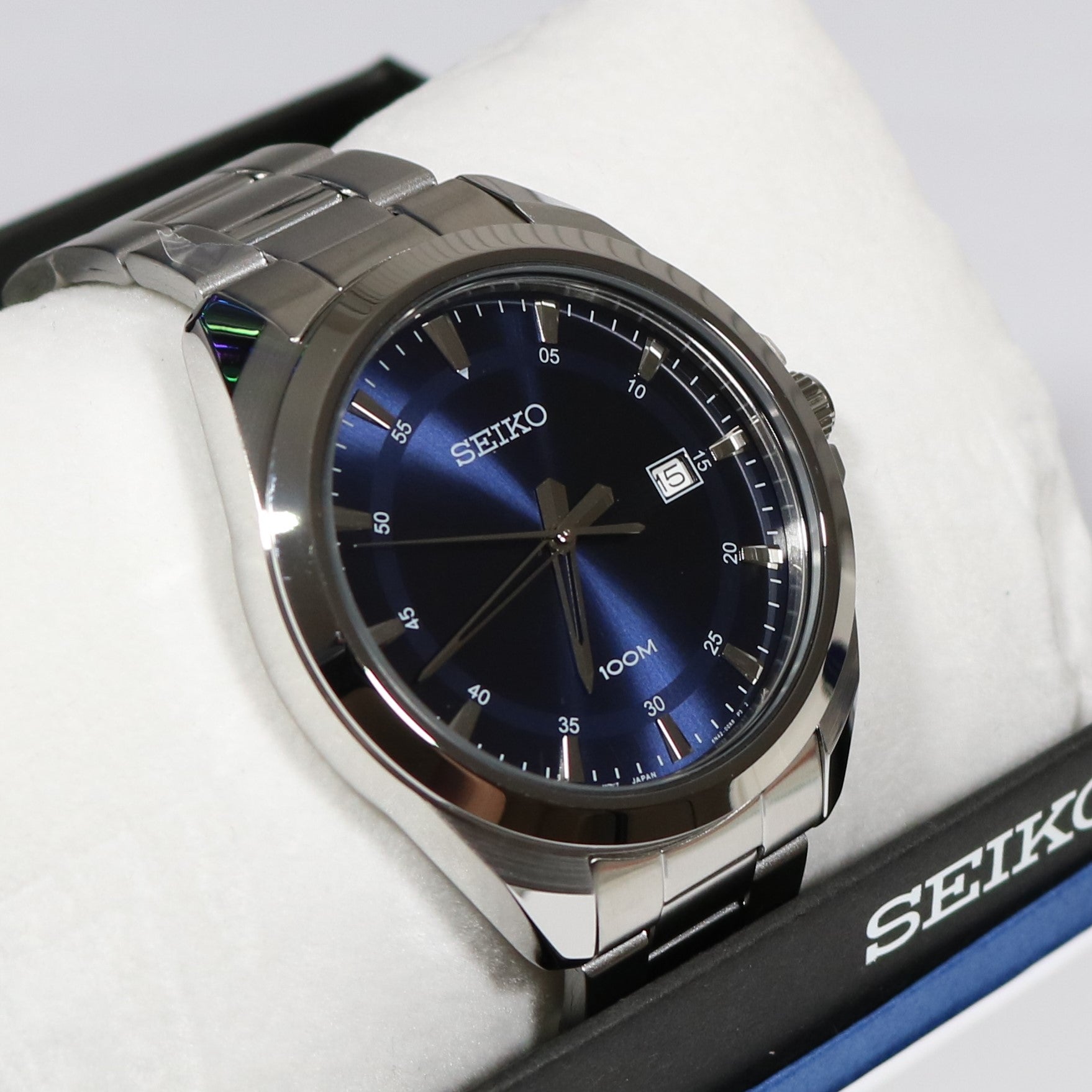 Seiko Men's Stainless Steel Blue Dial Quartz Watch SUR207P1 – Chronobuy