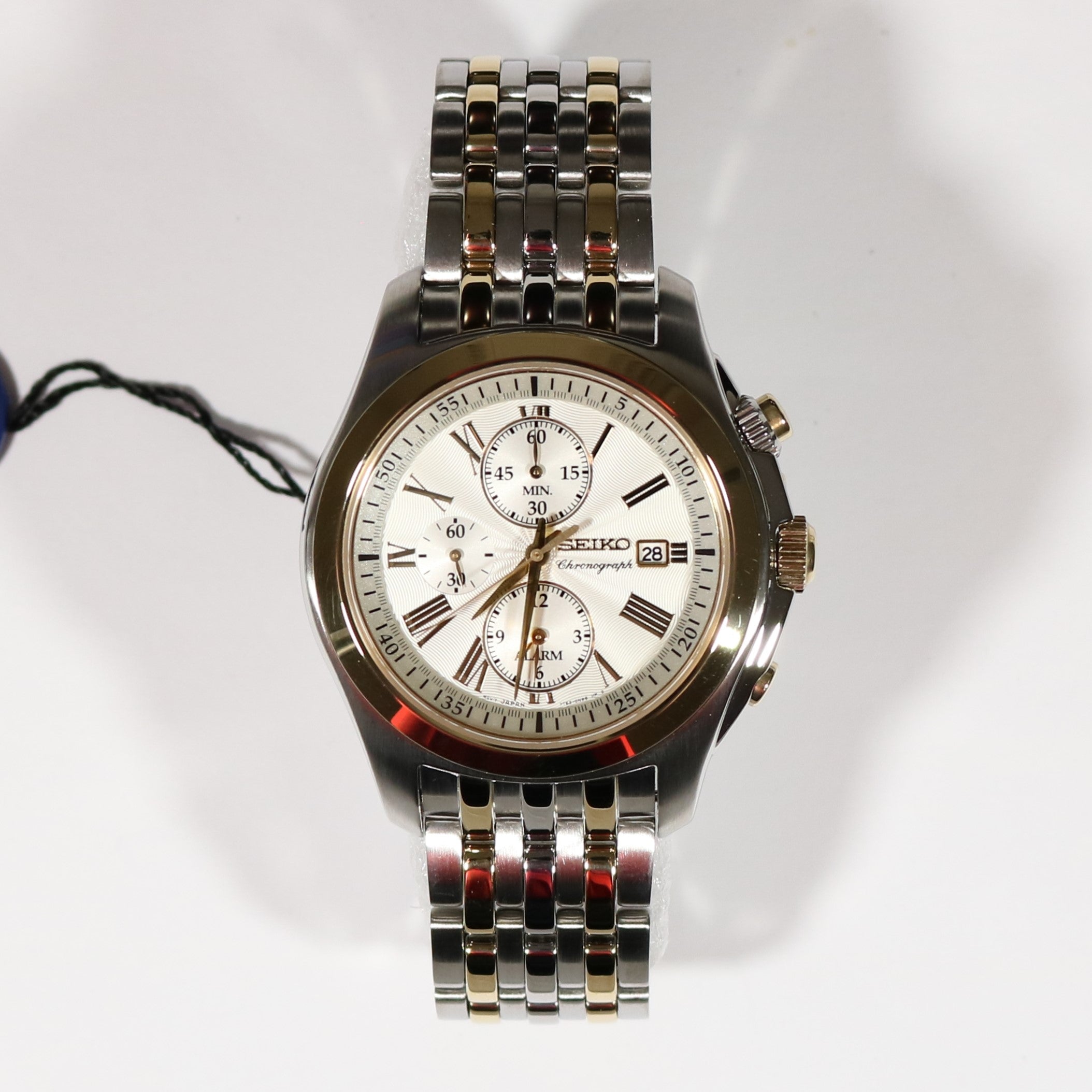 Seiko Quartz Men's Two Tone Stainless Steel Chronograph Watch SNAE32P1 –  Chronobuy