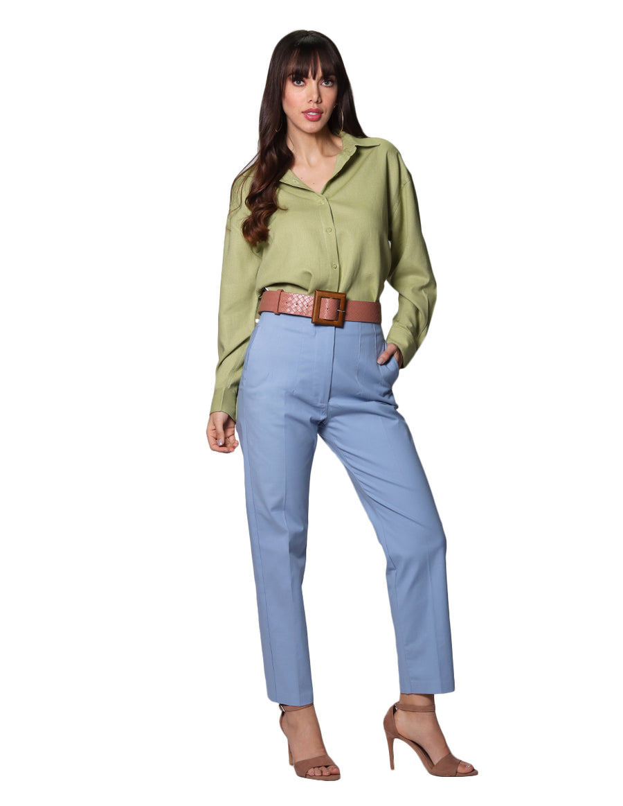 Pantalones Para Mujer Bobois Moda Casuales W31100 Azul – BOBOIS