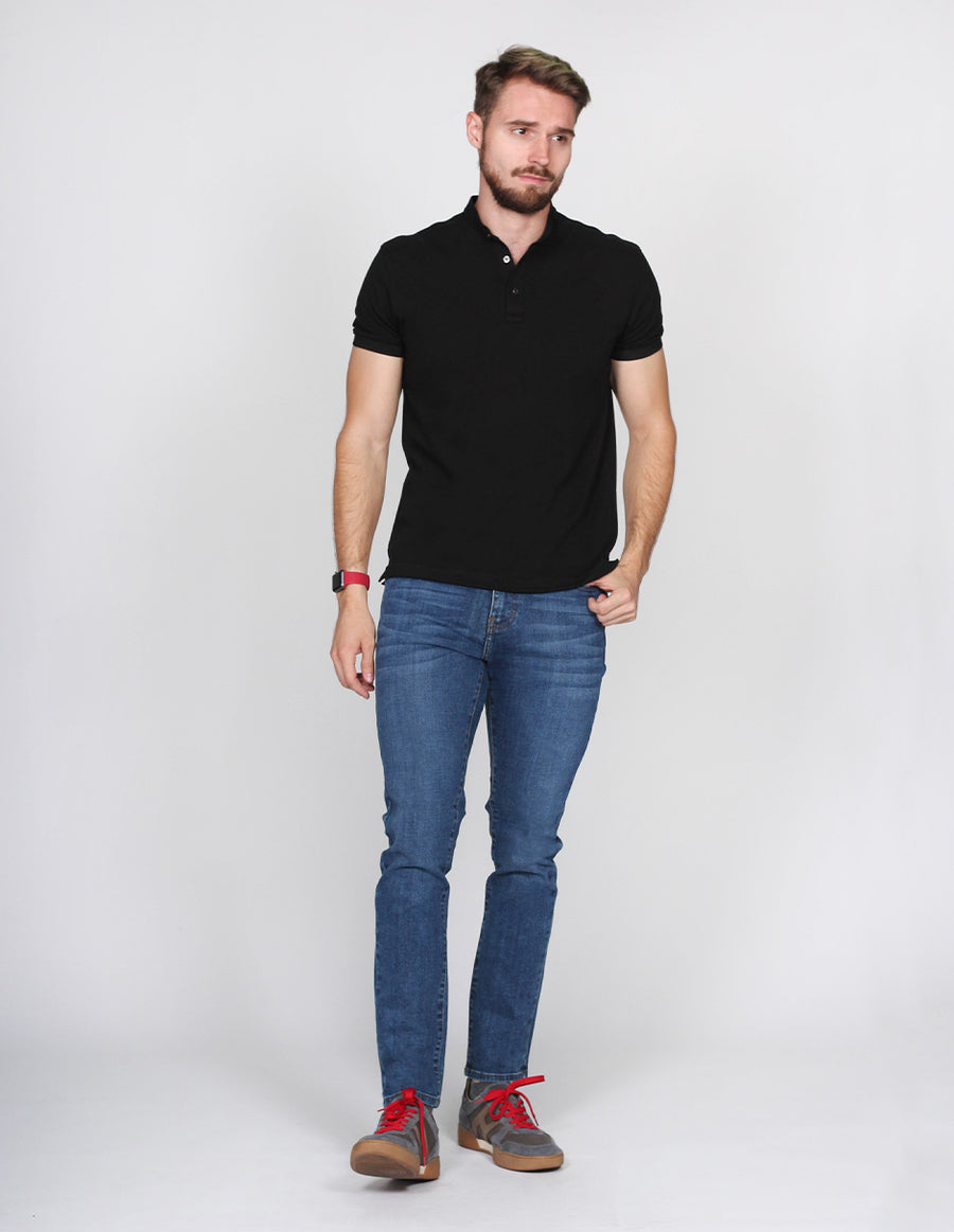 PLAYERAS HOMBRE CASUALES MODA CUELLO MAO NEGRO A15151 – BOBOIS