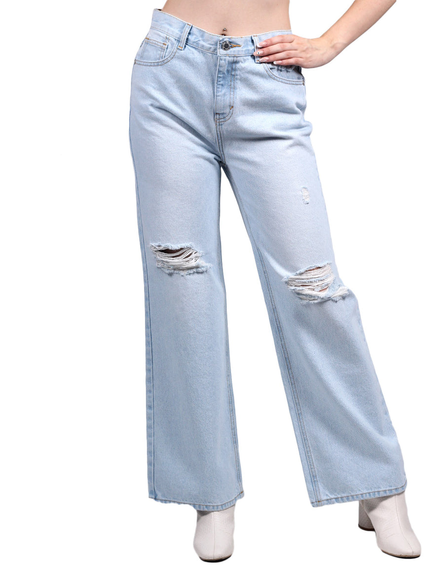Jeans Para Mujer Bobois Moda Casuales Leg Rotos Tiro Alto Pierna – BOBOIS