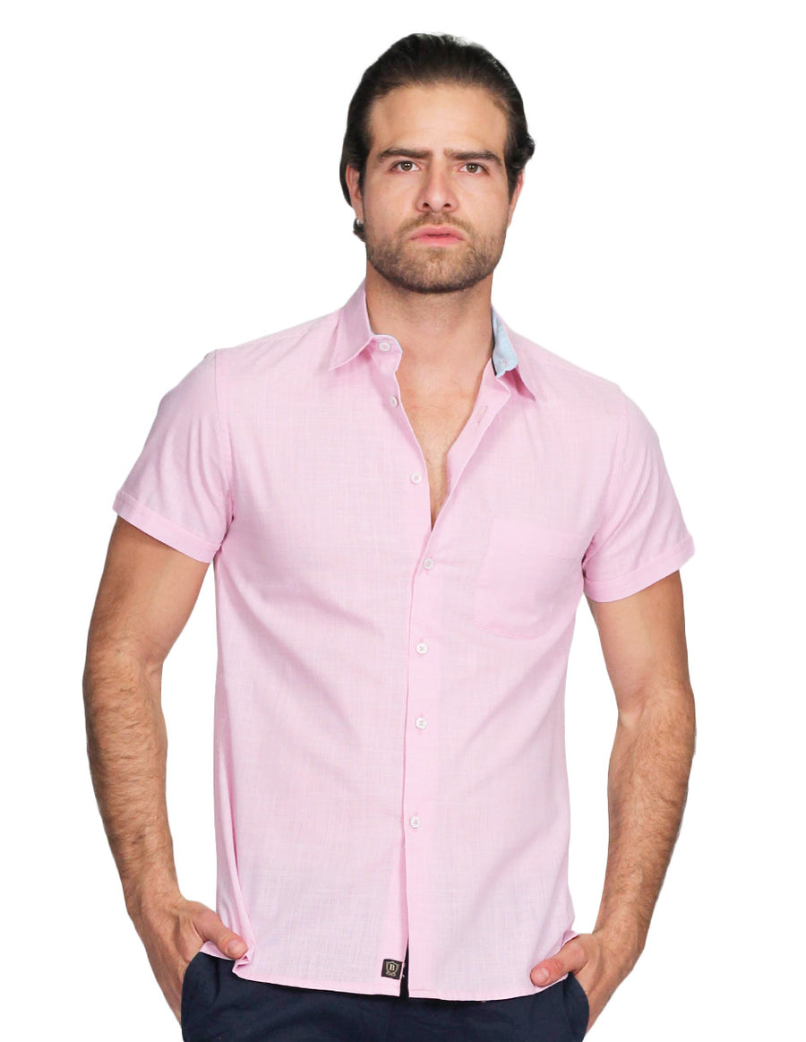 Camisas Para Hombre Bobois Moda Casuales Corta Lino Relaxed –