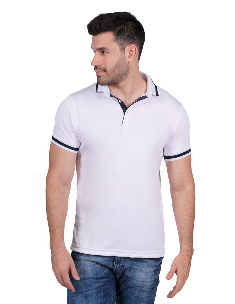 Playeras Para Hombre Bobois Casuales Licra Regular Fit Blanc BOBOIS