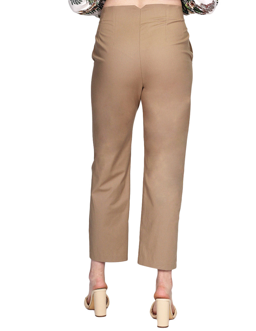 Pantalones Para Mujer Bobois Moda Casuales De Vestir Tiro Alto Beige W21105