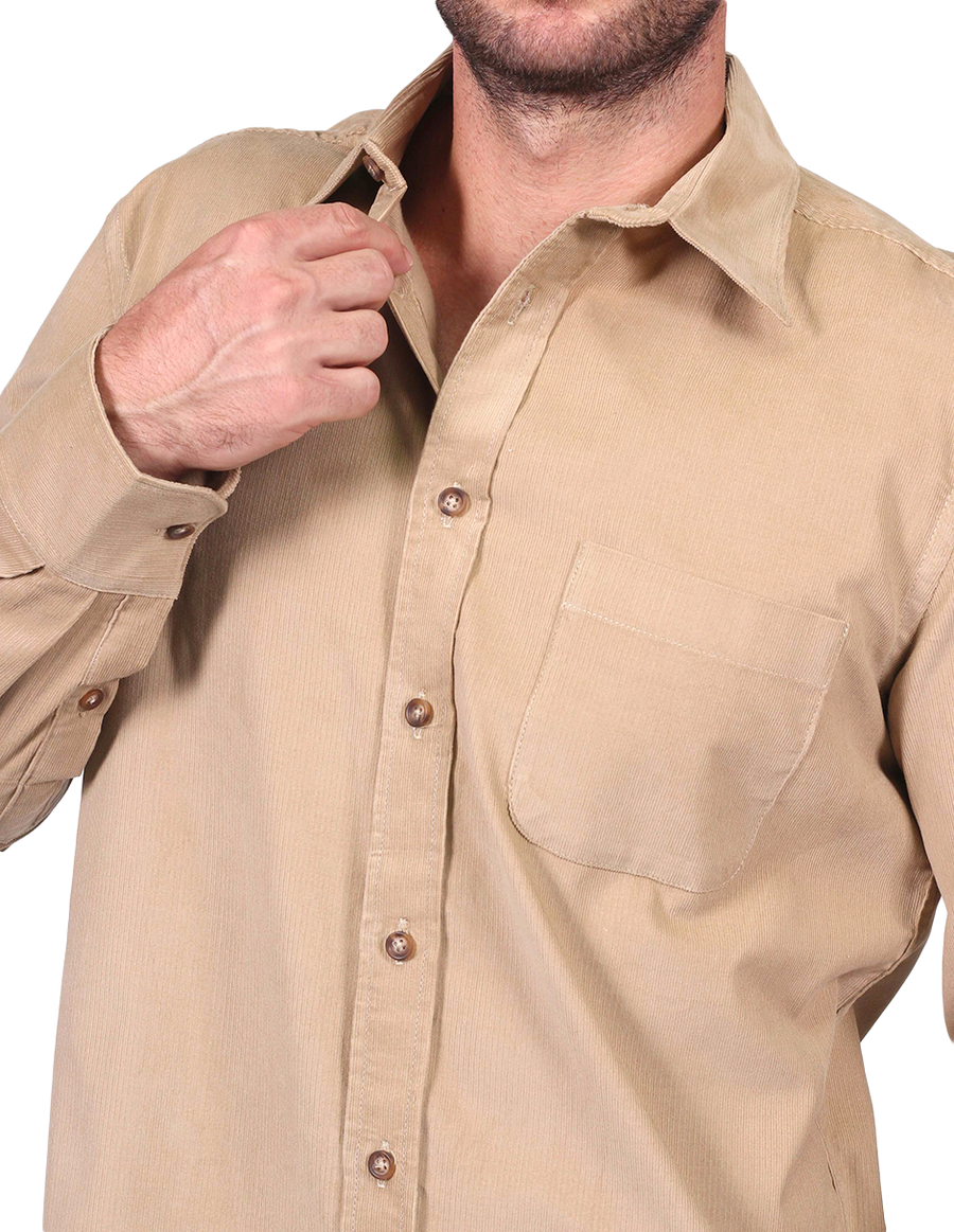 Camisas Hombre Bobois Larga Moda Casual Kaki B25121 – BOBOIS