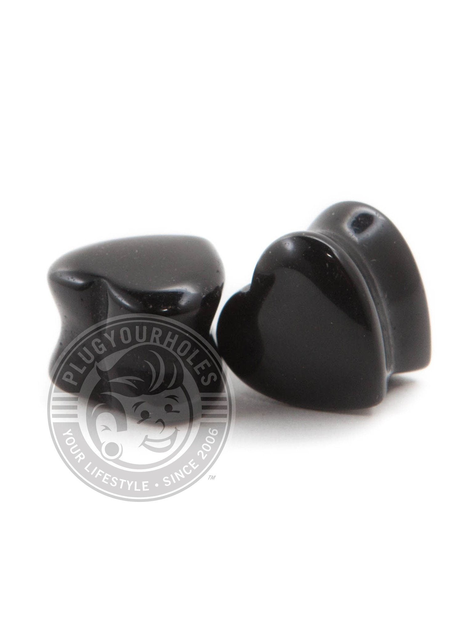 black agate stone plugs
