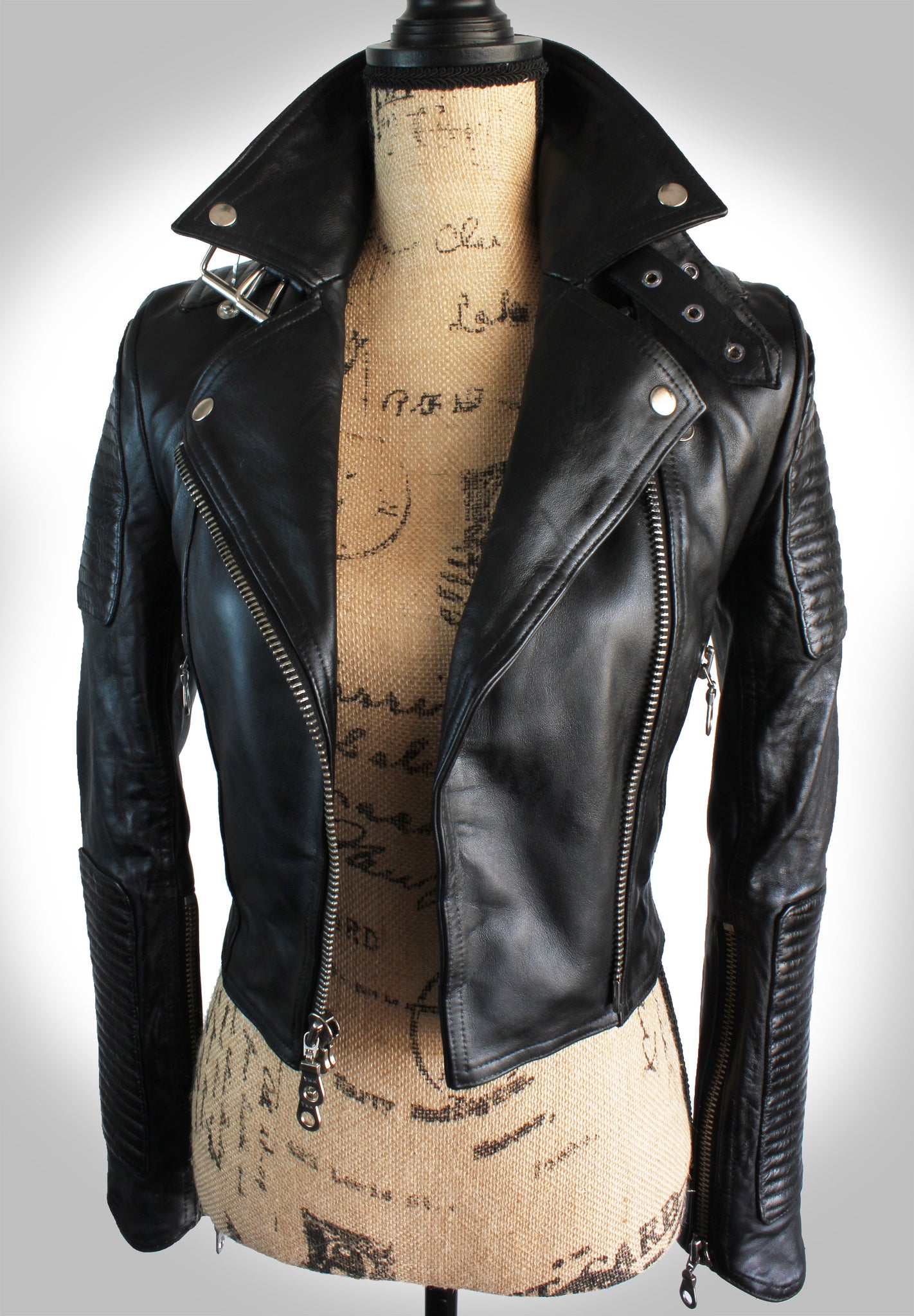 ladies leather jacket with hood