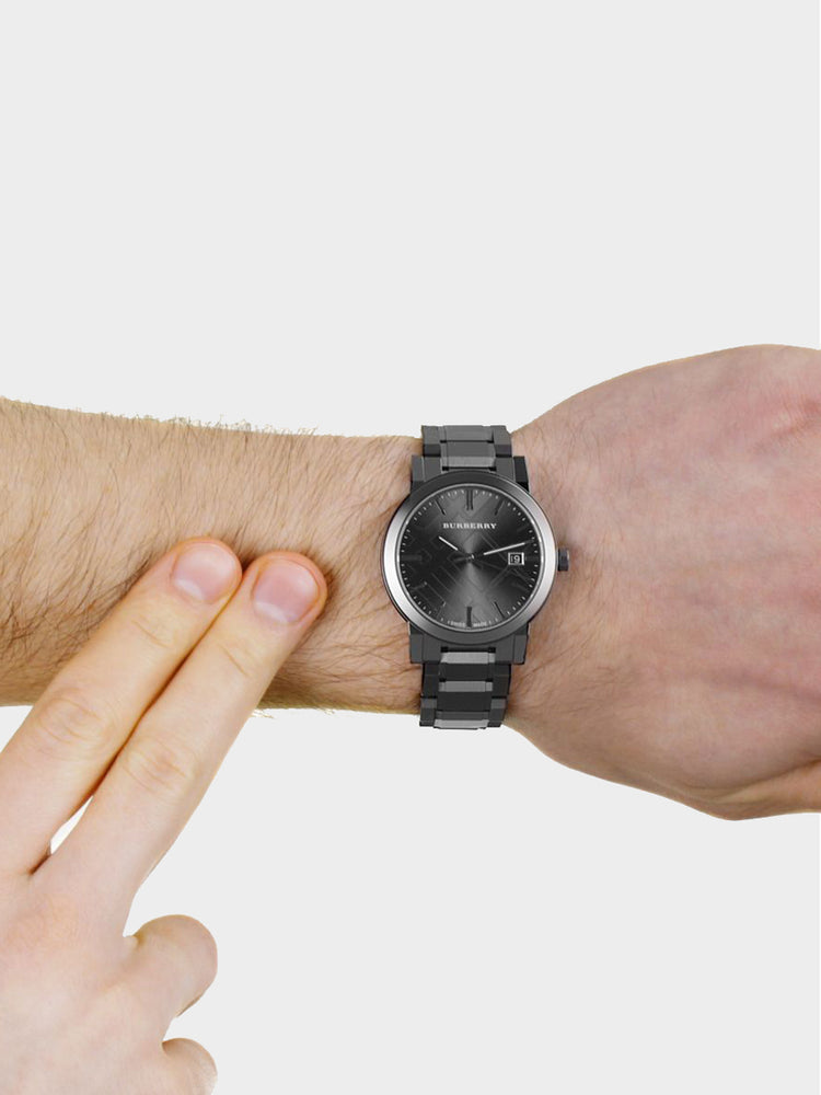 burberry watch gunmetal