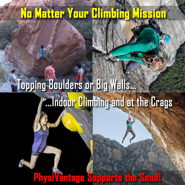bouldering, gym climbing, sport climbing, big wall climbing, physivantage works!