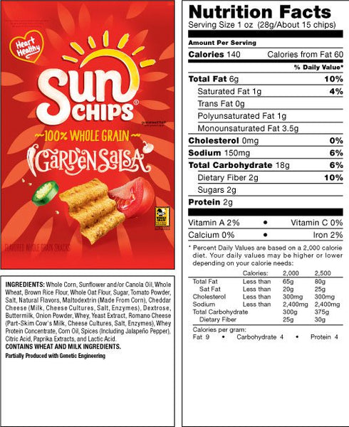 Garden Salsa Sun Chips Calories