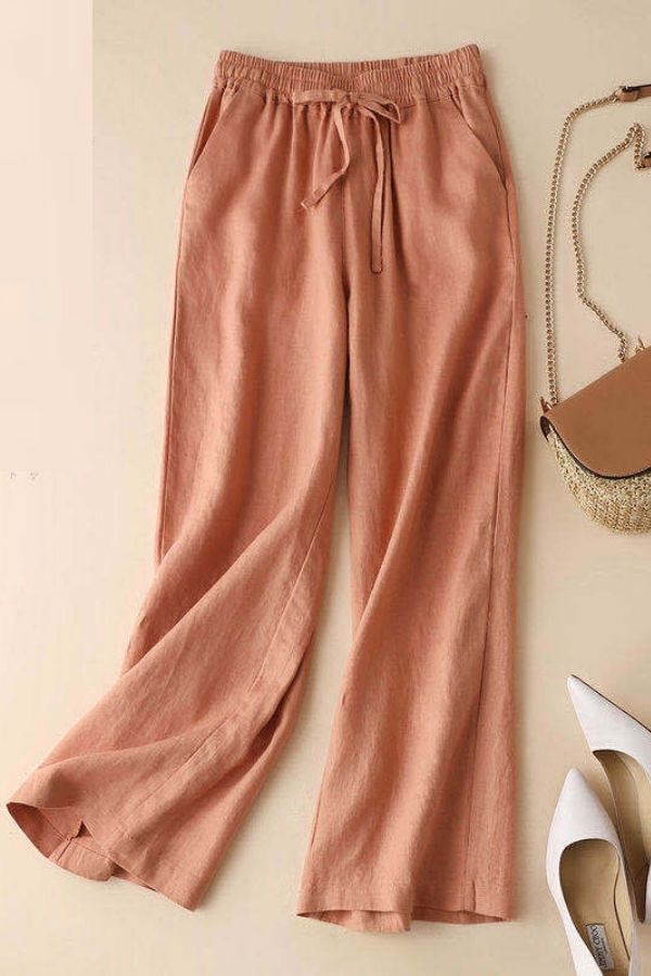 Fresh Air Smocked Embroidered Pants Women Flowy Wide Leg Pants – oh!My Lady