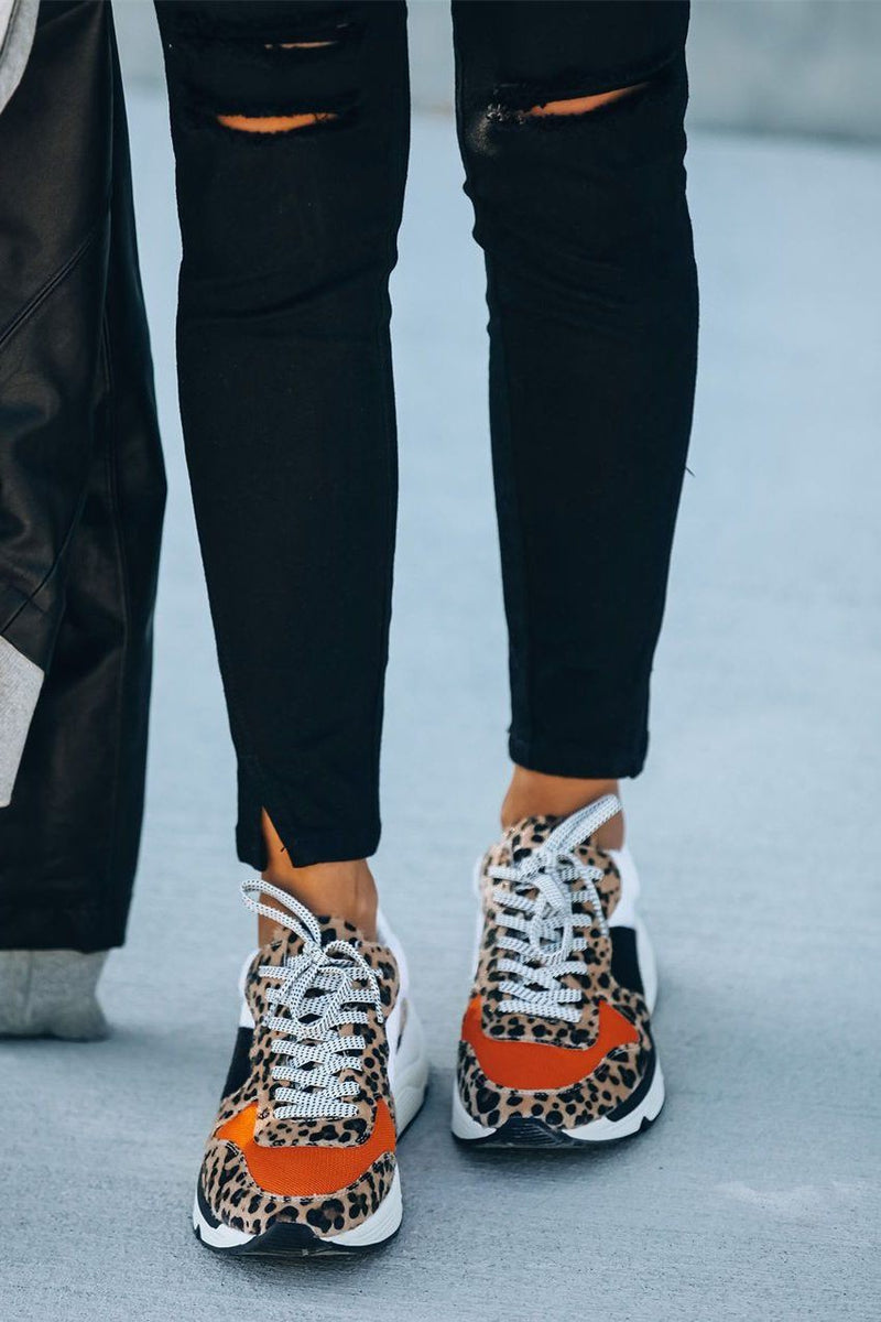 spice leopard running sole sneaker