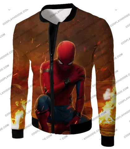 Image of Cool Spiderman Homecoming Battlefield Action T-Shirt Sp139 Jacket / Us Xxs (Asian Xs)