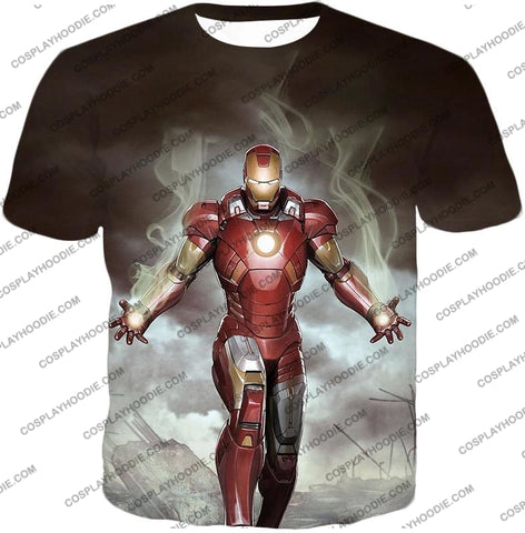 Image of Awesome Marvel Superhero Iron Man Action T-Shirt Im004 / Us Xxs (Asian Xs)