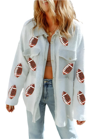 LITTLE DAISY:  SEQUIN FOOTBALL SHACKET - Ports and Company