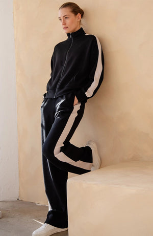 RAE MODE:  STRIPE SLEEVE ZIP UP JACKET - Ports and Company