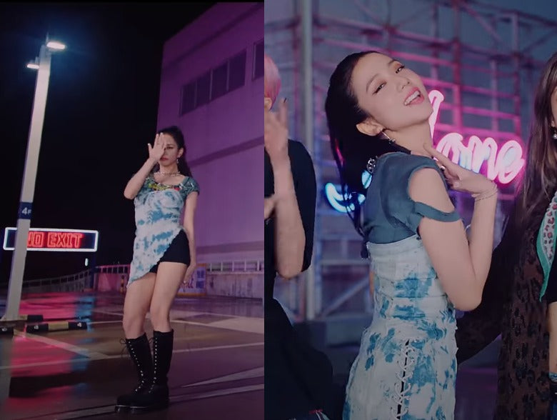 ic: Jisoo in a Club Exx tie-dye corset dress. Featured in Blackpink’s “Lovesick Girls” Music Video.
