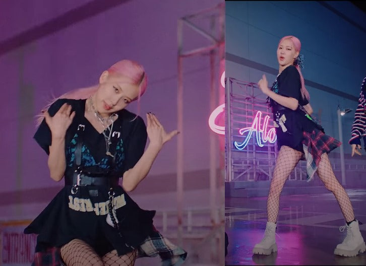 ic: Rosé wears a black tee and R13 plaid shirt. Featured in Black Pink’s “Love Sick Girls” Music Video.